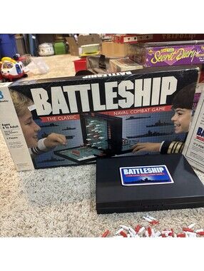 VINTAGE Battleship Milton Bradley 1990 War Classic Board Game. 9/10 ships